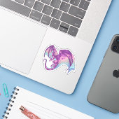 Alt Lesbische Pride Dragon Sticker (Laptop met iPhone)