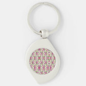 Alt text: "Silver keychain with a circular (Voorkant)