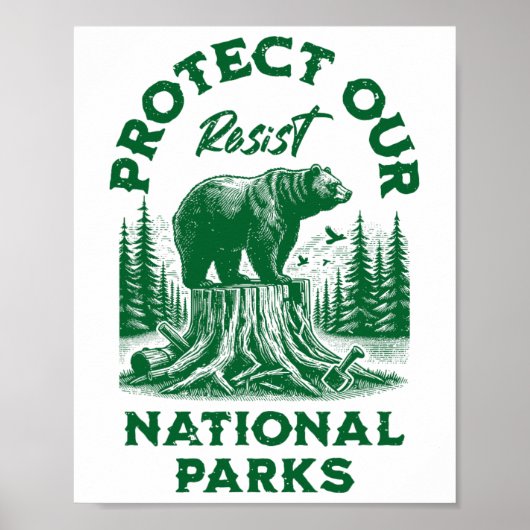 Alt US National Park Resist Service Poster (Voorkant)