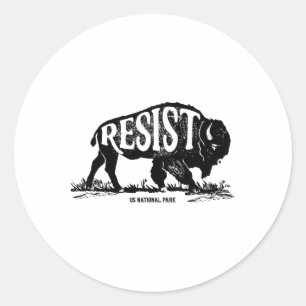 Alt US National Park Resist Service T Shirt Bison Ronde Sticker