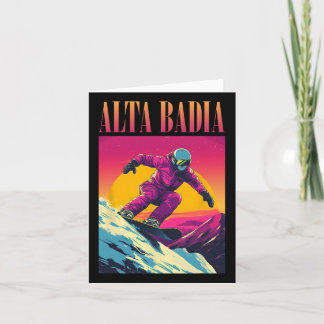 Alta Badia Italië Retro Snowboard Italië Kaart