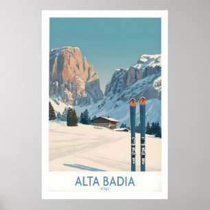 Alta Badia Italië Ski Muur Kunst - Italiaanse Alpe Poster