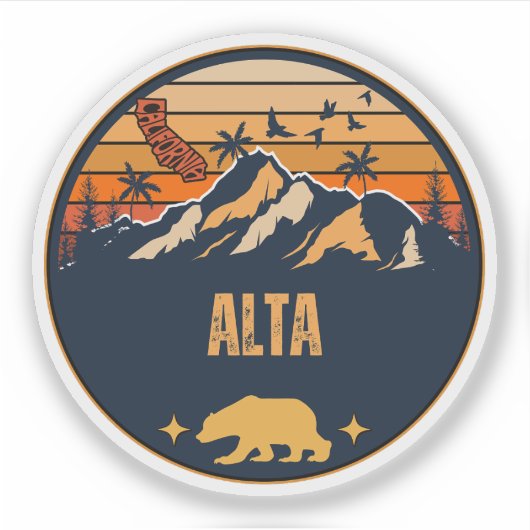 Alta, Californië Sticker (Voorkant)
