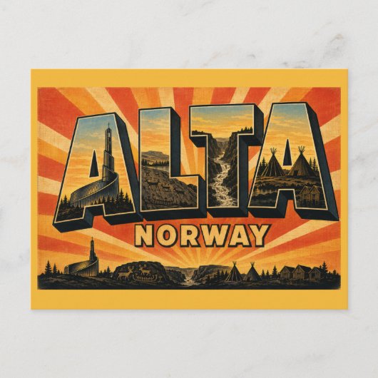 Alta Noorwegen Kathedraal Briefkaart (Voorkant)