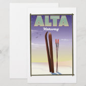 ALTA Noorwegen ski reisposter Briefpapier (Voorkant / Achterkant)