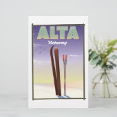 ALTA Noorwegen ski reisposter Briefpapier (Staand voorkant)