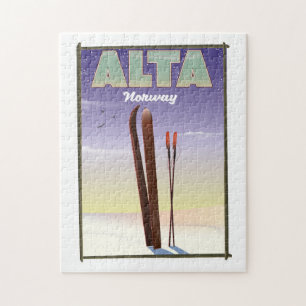 ALTA Noorwegen ski reisposter Legpuzzel