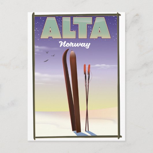 ALTA Noorwegen skireisposter Briefkaart (Voorkant)