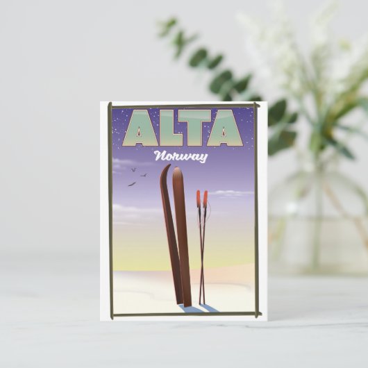 ALTA Norway skiposter Briefkaart (Staand voorkant)