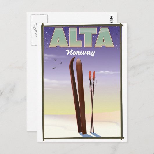 ALTA Norway skiposter Briefkaart (Voorkant / Achterkant)