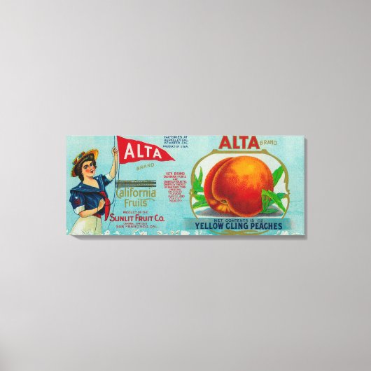 Alta Peach Label Canvas Afdruk (Voorkant)