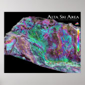 Alta Ski Area 3dSkiMaps Poster (Voorkant)