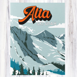 Alta Ski Area Winter Utah Briefkaart