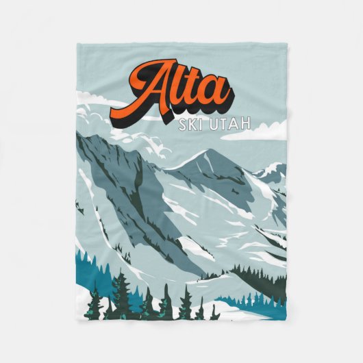 Alta Ski Area Winter Utah Fleece Deken (Voorkant)