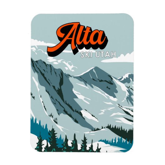 Alta Ski Area Winter Utah  Magneet (Verticaal)