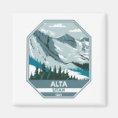 Alta Ski Area Winter Utah Magneet (Voorkant)