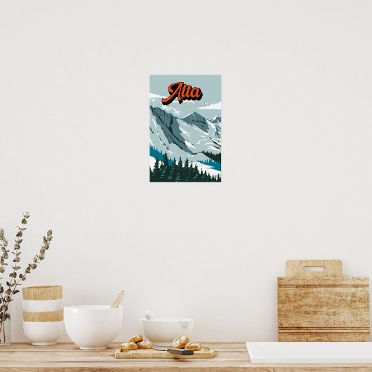 Alta Ski Area Winter Utah  Poster (Keuken)