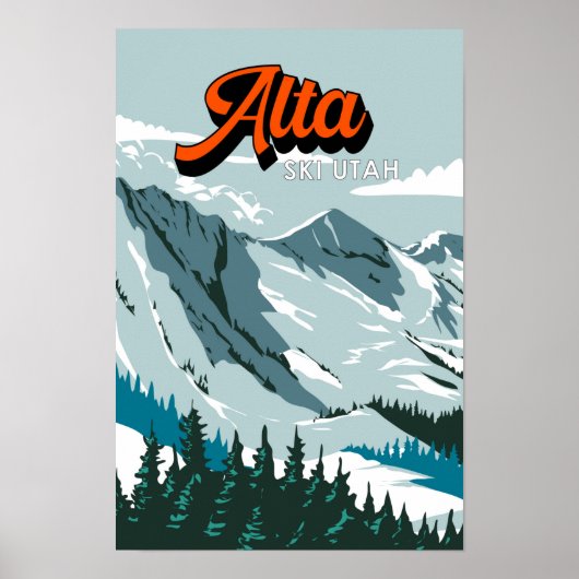 Alta Ski Area Winter Utah Vintage Poster (Voorkant)