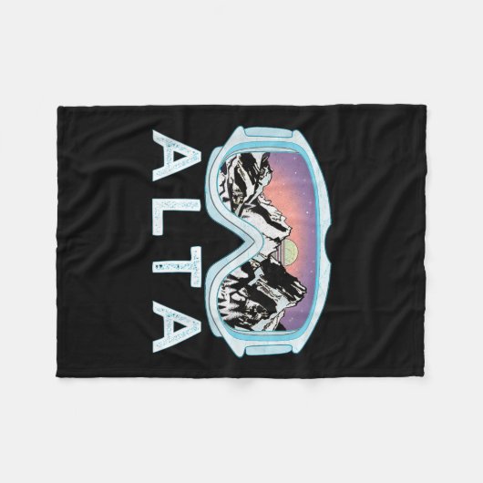 Alta Ski Design _ Alta, Ut Skiing Snow Gift  Fleece Deken (Voorkant (Horizontaal))