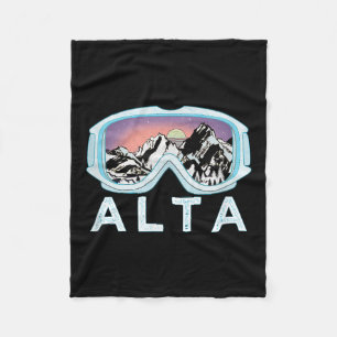 Alta Ski Design _ Alta, Ut Skisport Sneeuw Cadeau Fleece Deken