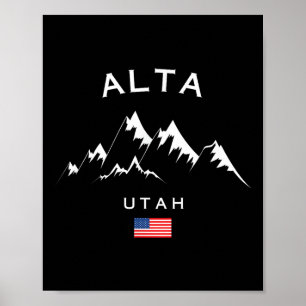 Alta Ski Resort Rocky Mountains Skien Souvenir Ut Poster