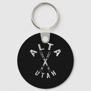 Alta Ski Utah Souvenir Skiloper Skiën Snowboarden Sleutelhanger