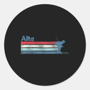 Alta Utah Retro Ski Ronde Sticker