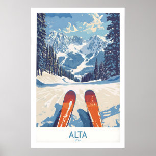 Alta Utah Ski Avonturenposter - Wasatch Range Poster
