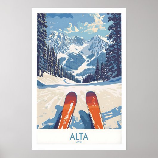 Alta Utah Ski Avonturenposter - Wasatch Range Poster (Voorkant)