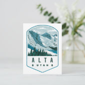Alta Utah Ski Badge Briefkaart (Staand voorkant)