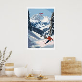Alta Utah Ski-poster - Poedersneeuw Berg Wand Poster (Keuken)