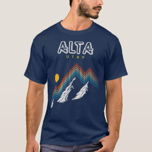 Alta Utah Ski Resort 1980s Retro Collectie T-shirt