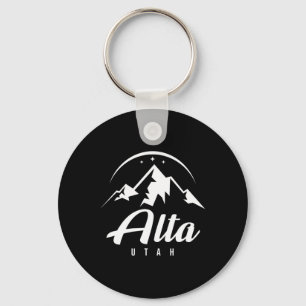 Alta Utah Ski Resort Skiën Snowboarding Sleutelhanger