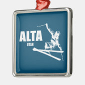 Alta Utah Skier Metalen Ornament (Links)