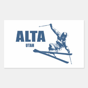 Alta Utah Skier Rechthoekige Sticker
