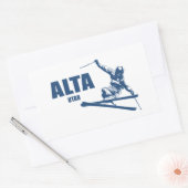 Alta Utah Skier Rechthoekige Sticker (Envelop)