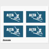 Alta Utah Skier Rechthoekige Sticker (Vel)