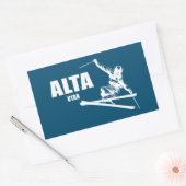 Alta Utah Skier Rechthoekige Sticker (Envelop)