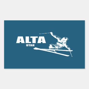 Alta Utah Skier Rechthoekige Sticker