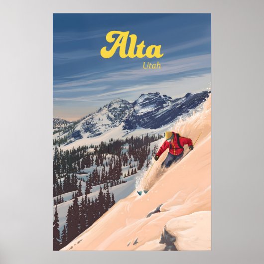 Alta Utah Skigebied Reisposter Poster (Voorkant)