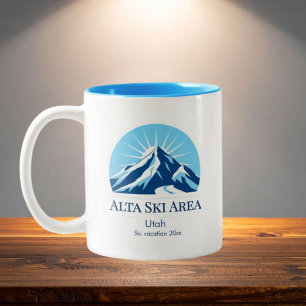 Alta Utah skigebied resort souvenir Tweekleurige Koffiemok