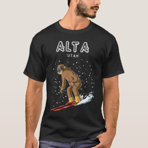 Alta Utah USA Luiaard Skigebied 80s Retro T-shirt