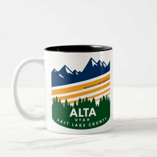 Alta Utah Wasatch Mountains Tweekleurige Koffiemok (Links)