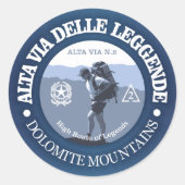 Alta Via 2 Ronde Sticker (Voorkant)