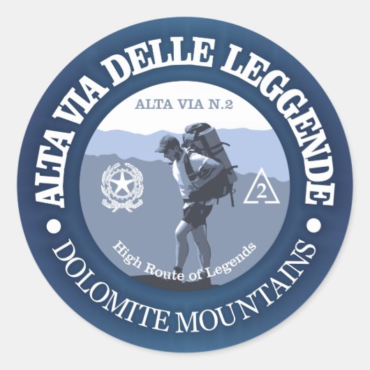 Alta Via 2 Ronde Sticker (Voorkant)