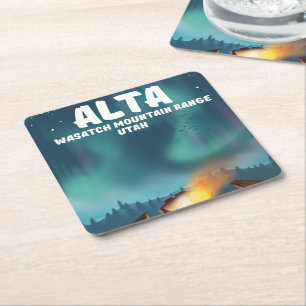 Alta Wasatch bergketen Utah Kartonnen Onderzetters