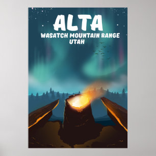 Alta Wasatch bergketen Utah Poster