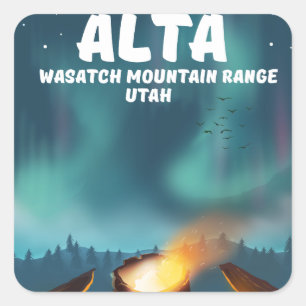 Alta Wasatch bergketen Utah Vierkante Sticker