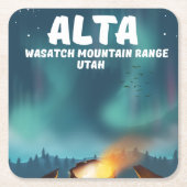 Alta Wasatch Mountain Range Utah Kartonnen Onderzetters (Voorkant)