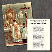 Altaarjongensgebed voor katholieke priesterroeping notitiekaartje